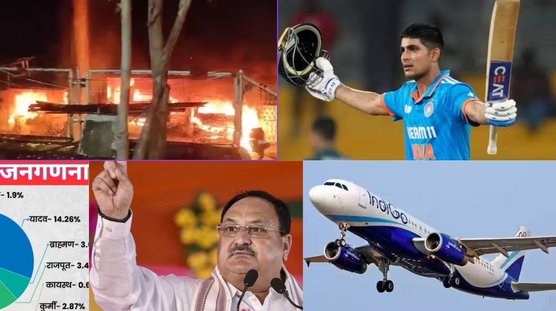 Fire in Mumbai - 6 dead, Shubhaman suffering from dengue, Nadda in Telangana, hearing in Supreme Court, Indigo increased fuel charges.